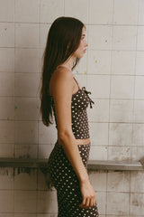 Tie Cami Espresso Dot