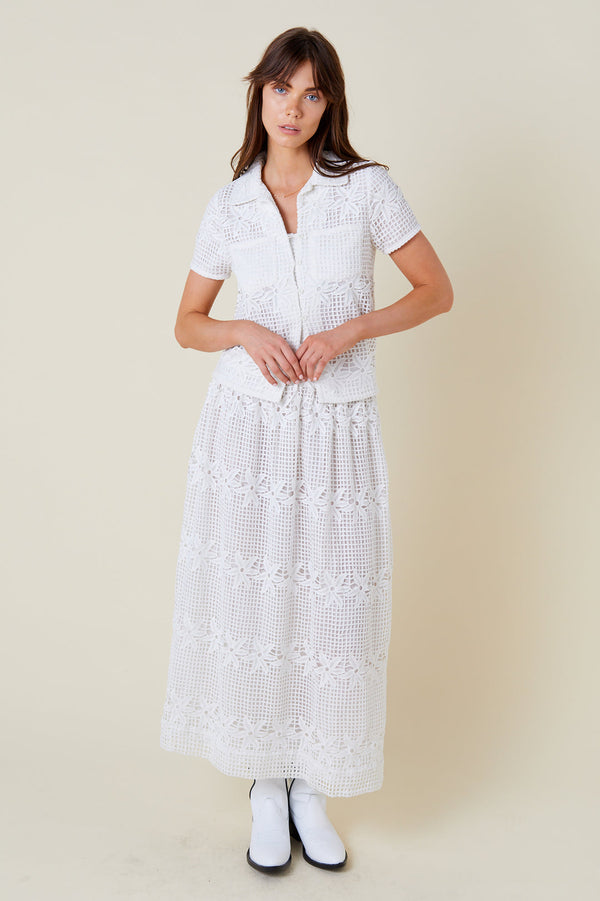 Zafia Maxi Skirt Menorca White