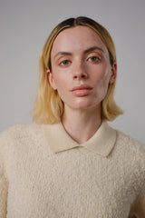 Ramona Bouclé Short Sleeve Polo Calcite