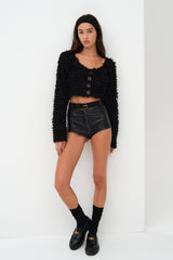 June Cropped Sweater Black