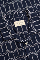 Stachio Short Sleeve Shirt Palm Tree Dobby Navy