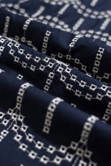 Stachio Short Sleeve Shirt Palm Tree Dobby Navy