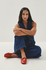 Rosalind Red Leather Ballet Flats