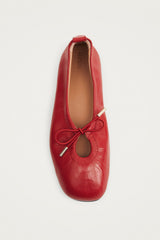 Rosalind Red Leather Ballet Flats