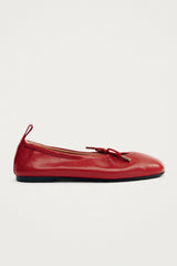 Rosalind Red Leather Ballet Flats