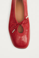 Rosalind Red Leather Ballet Flats