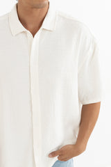 Leads Relaxed Check Shirt White