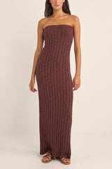Koko Strapless Knit Dress Chocolate