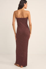 Koko Strapless Knit Dress Chocolate