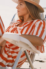 Striped Sailor Blouse Summer Red