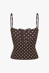 Tie Cami Espresso Dot