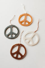 Peace Sign Resin Ornament Brown