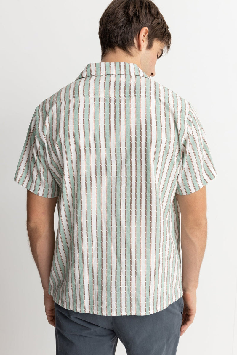Vacation Stripe Short Sleeve Shirt Sea Green