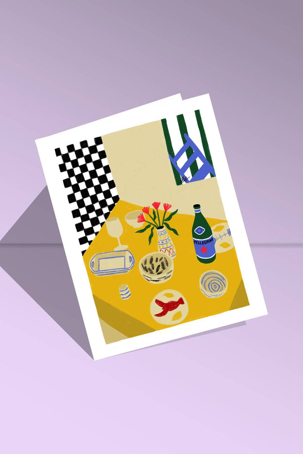 Dining Table Greeting Card