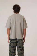 Box Cropped Waffle Tee Light Grey