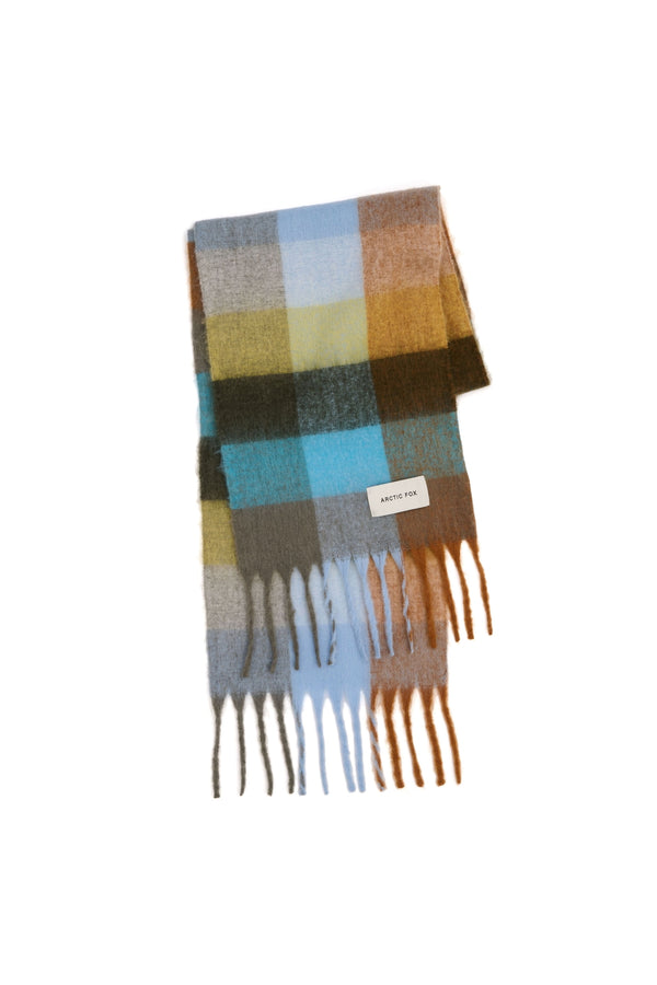 The Reykjavik Scarf Blue Orange Check