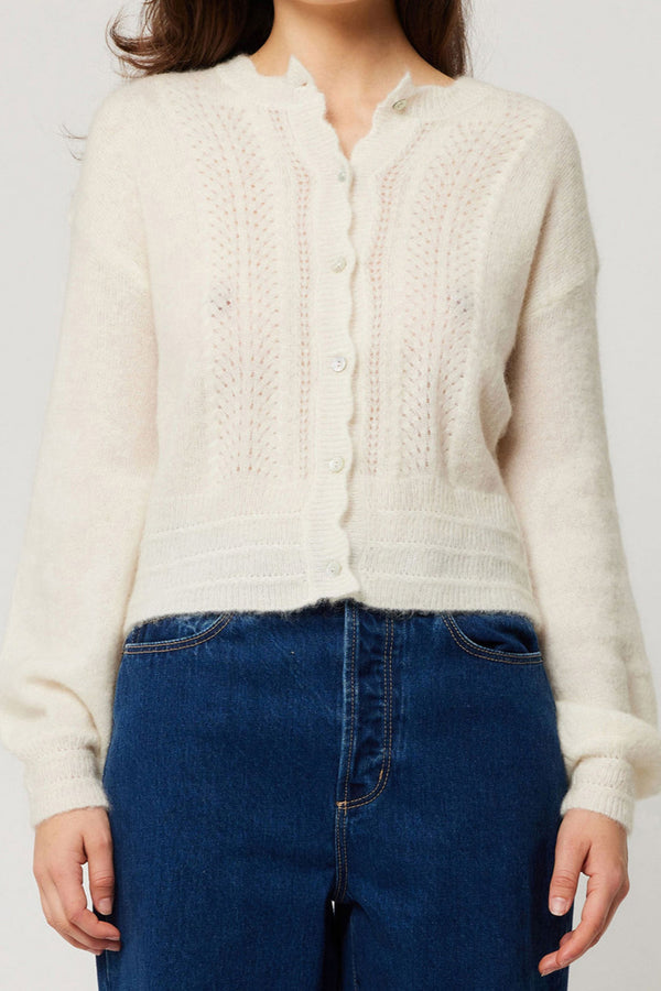 Lace Knit Cardigan Cloud