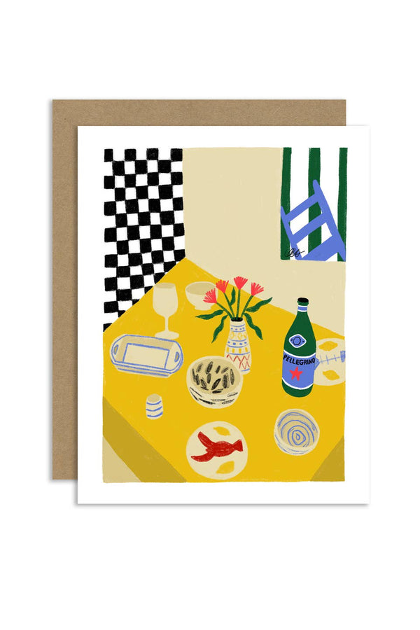 Dining Table Greeting Card