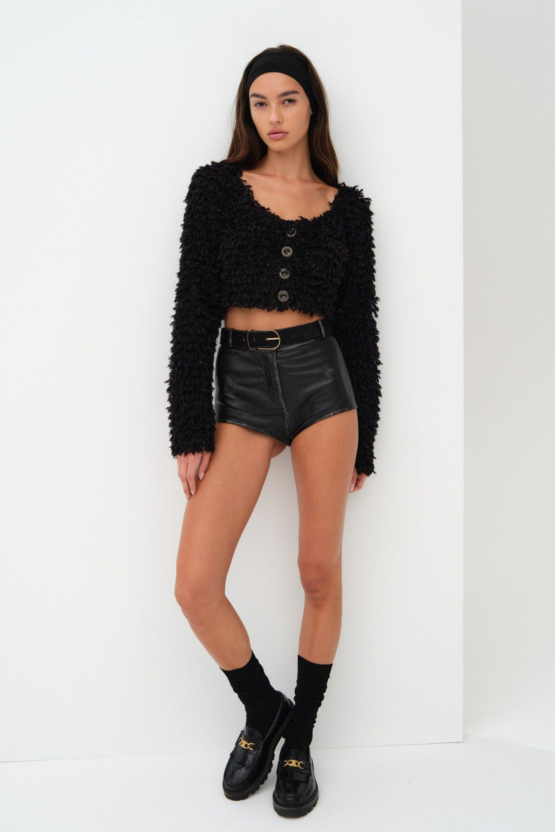 June Cropped Sweater Black