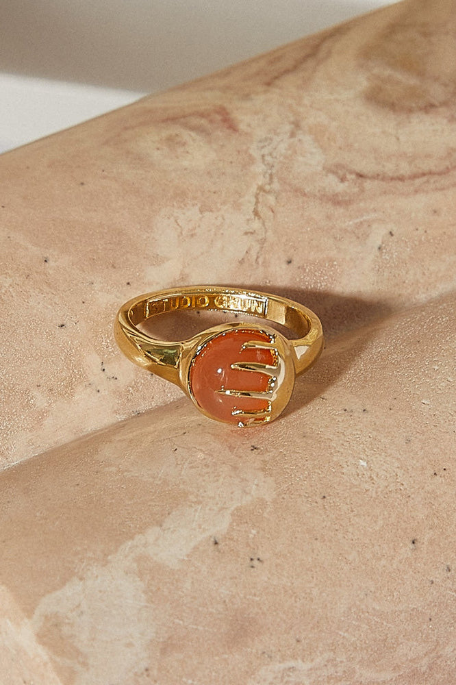 Flame Ring Peach Moonstone