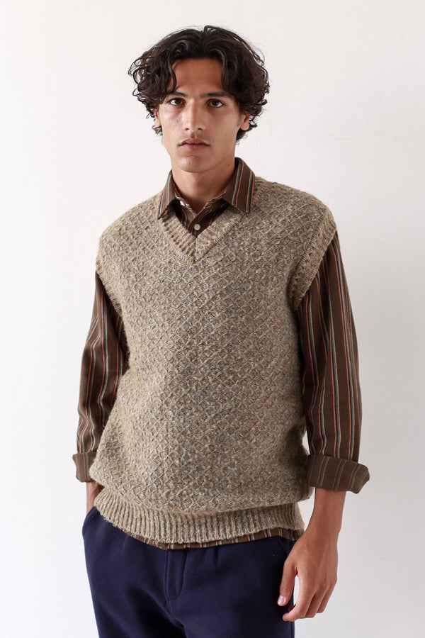 Pinto Vest Cornstalk/Blue
