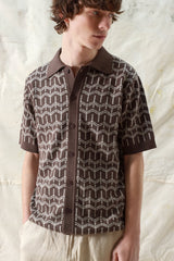 Zigger Cardigan Palm Tree Dark Brown