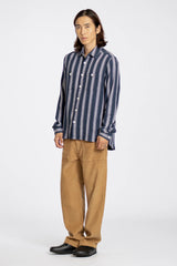 Patch Pocket Long Sleeve Striped Shirt Insignia Blue/Multi