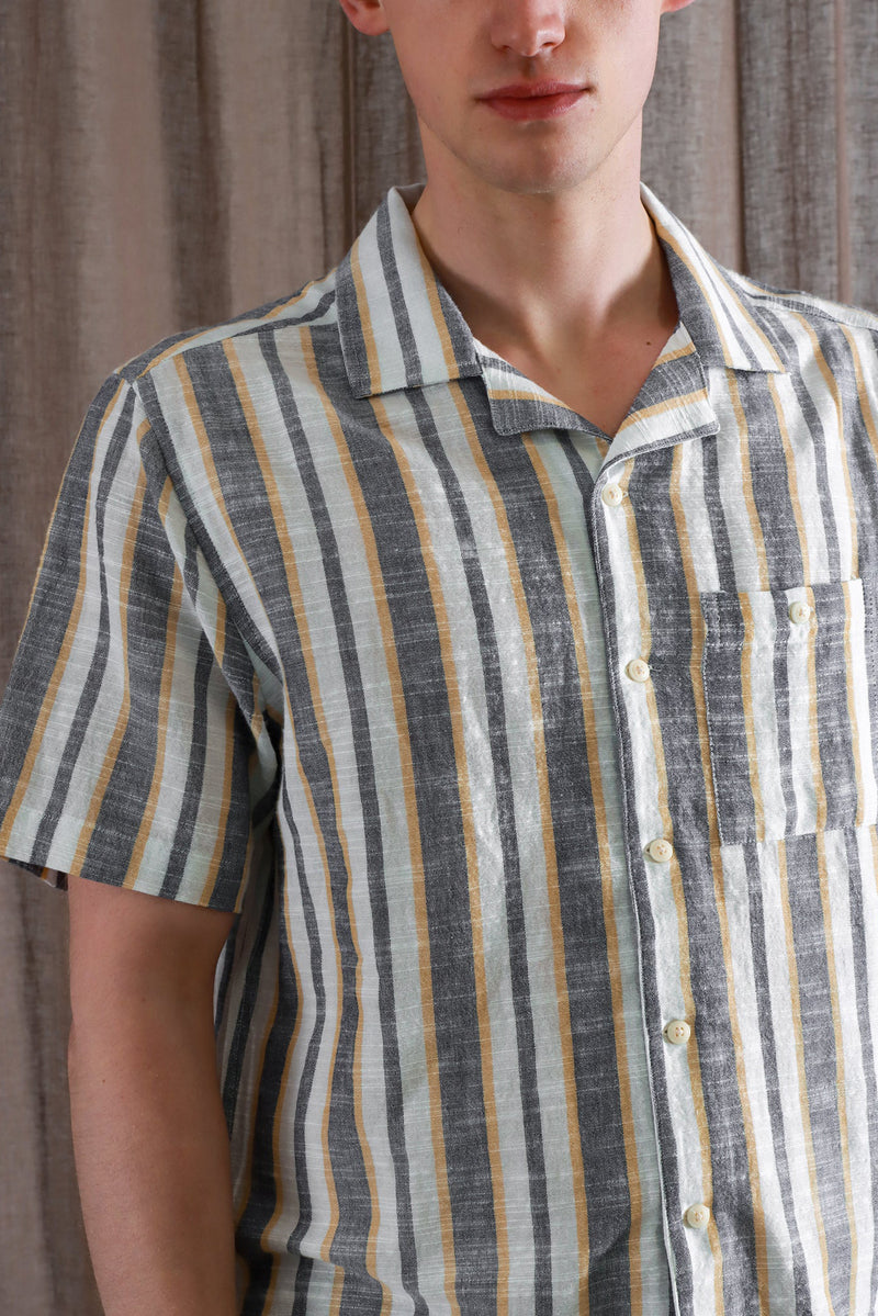 Selleck Short Sleeve Stripe Navy Iris/ Honey