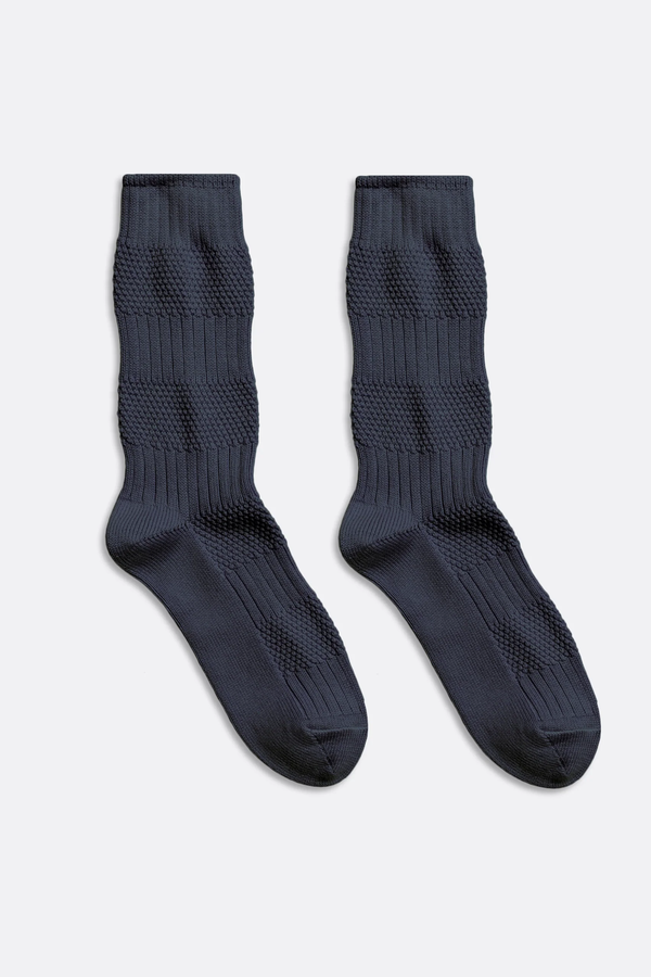Textured Stripe Socks Navy