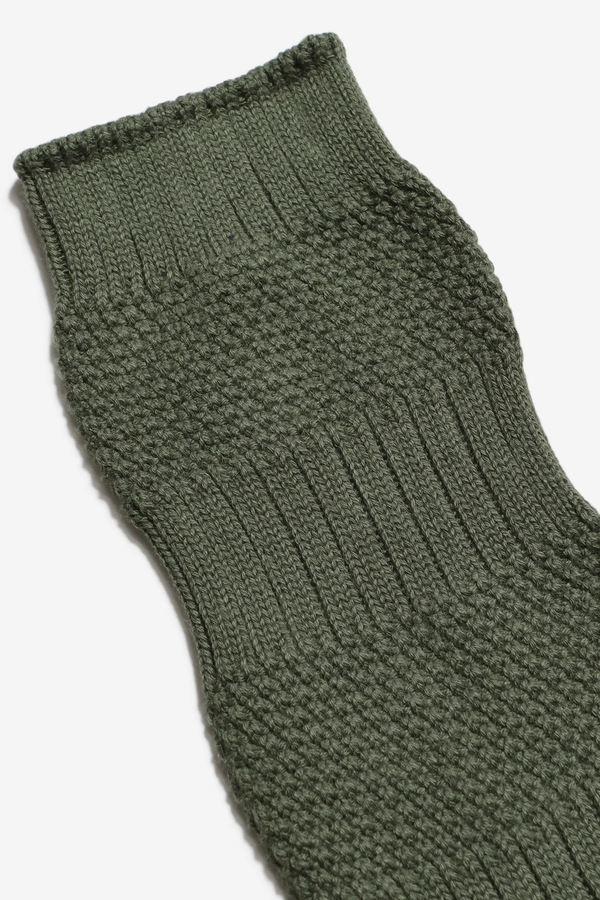 Textured Stripe Socks Green