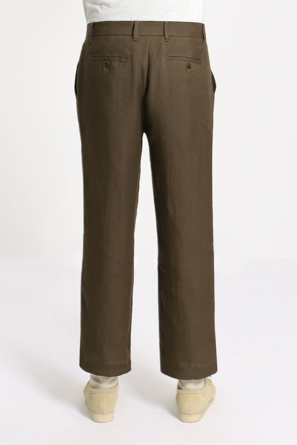 Double Pleated Trouser Desert Palm Brown