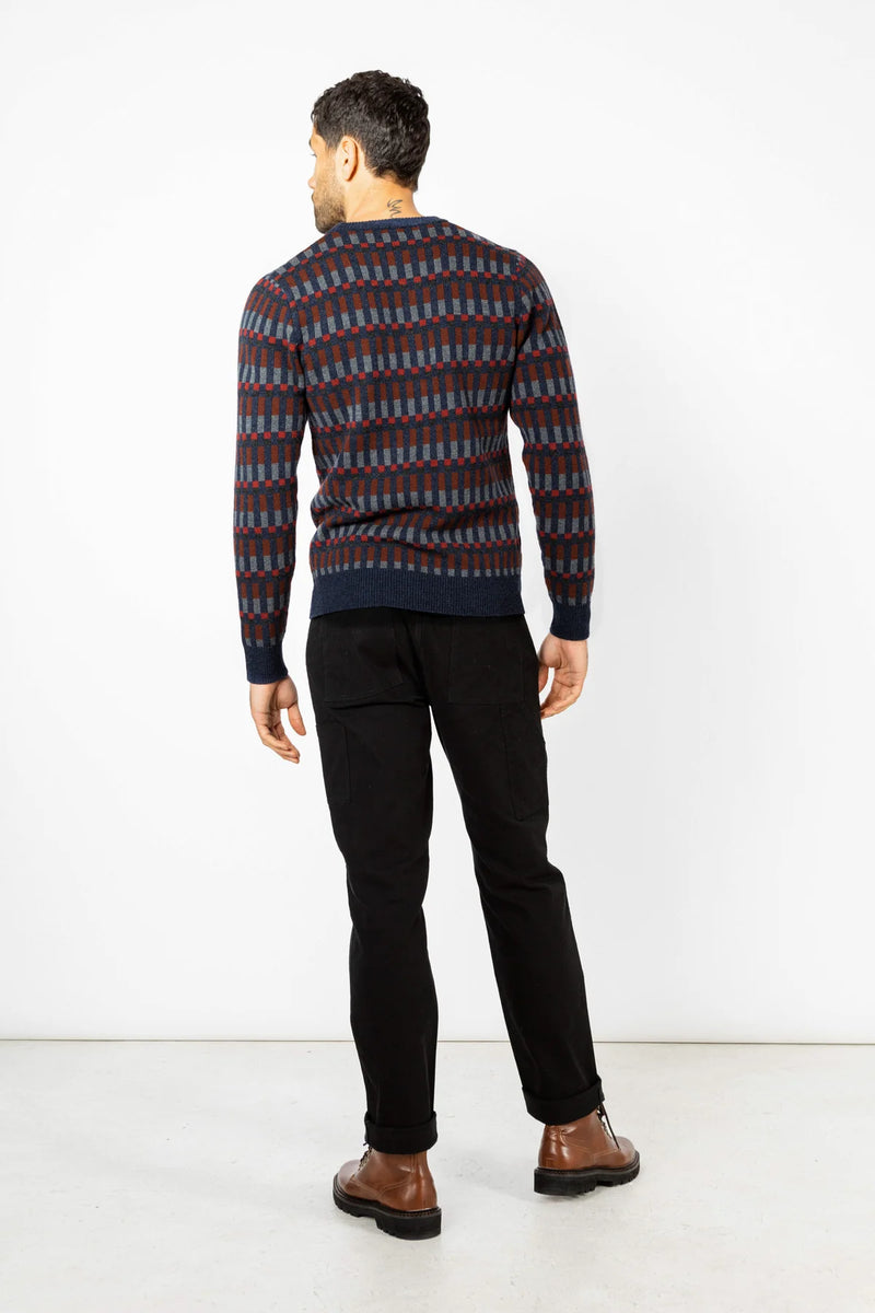 Morris Sweater Navy Multi