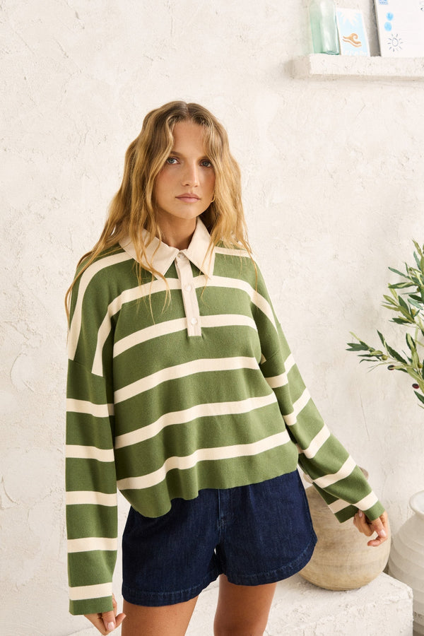 Rugby Polo Knit Olive