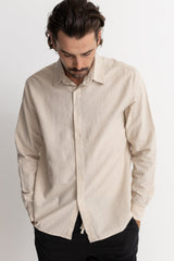 Classic Linen Long Sleeve Shirt Sand