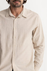 Classic Linen Long Sleeve Shirt Sand