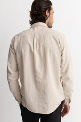 Classic Linen Long Sleeve Shirt Sand