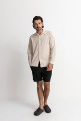 Classic Linen Long Sleeve Shirt Sand