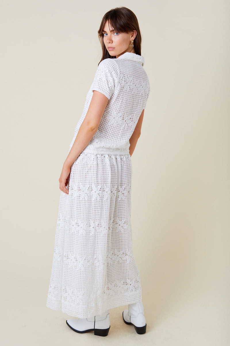 Zafia Maxi Skirt Menorca White