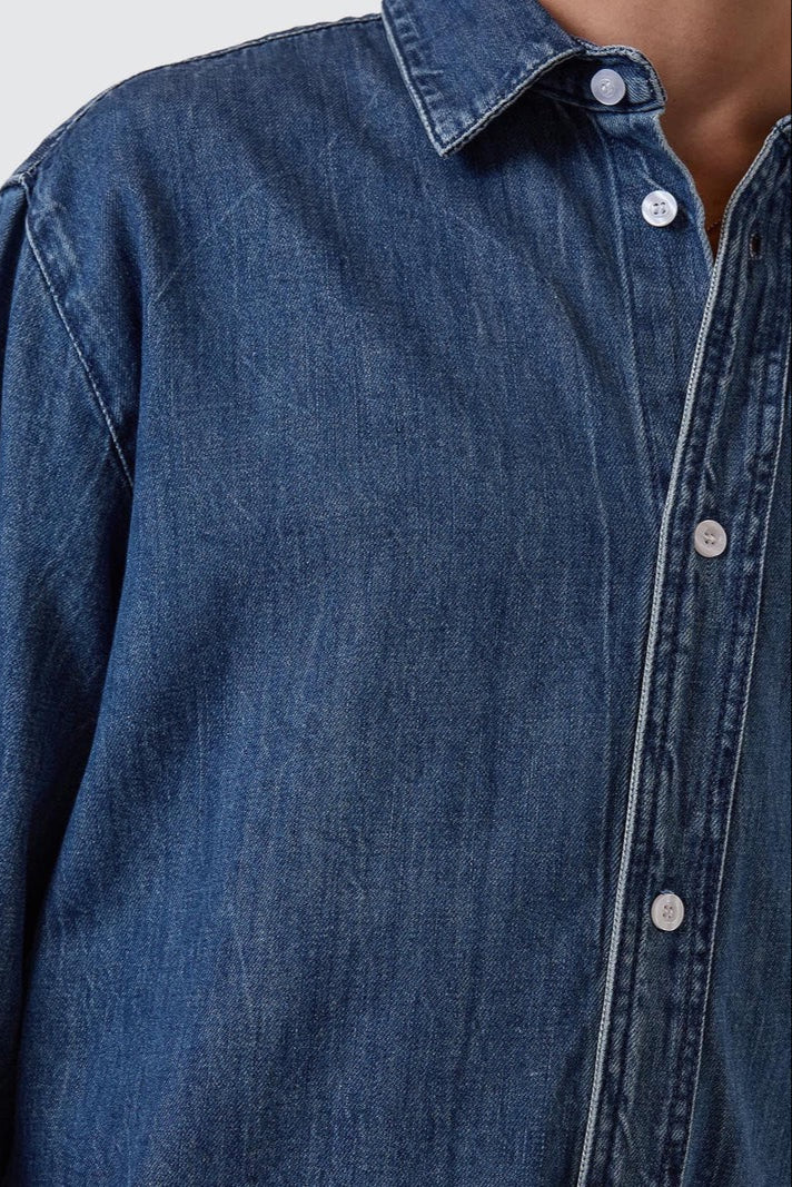 Canyon Oversize Denim Shirt Vanish Mid Blue