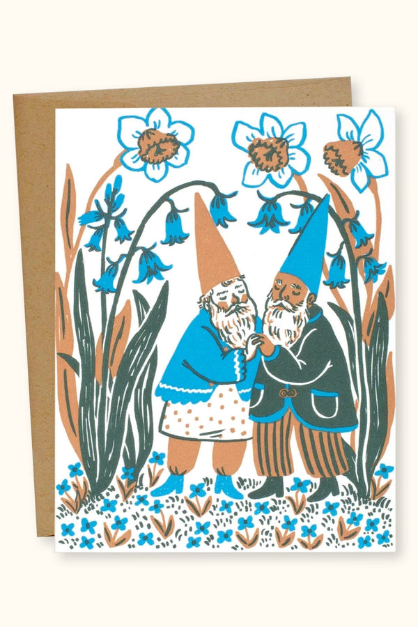 Hugging Bluebell Gnomes Card