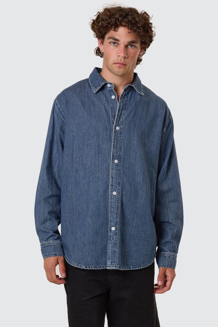 Canyon Oversize Denim Shirt Vanish Mid Blue