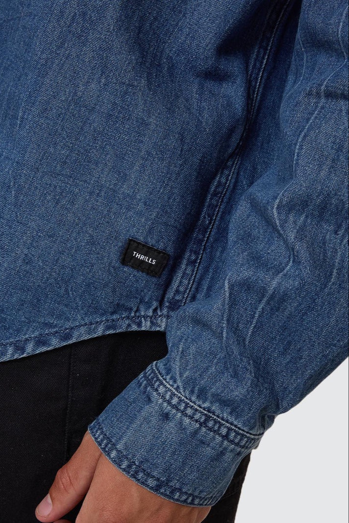 Canyon Oversize Denim Shirt Vanish Mid Blue