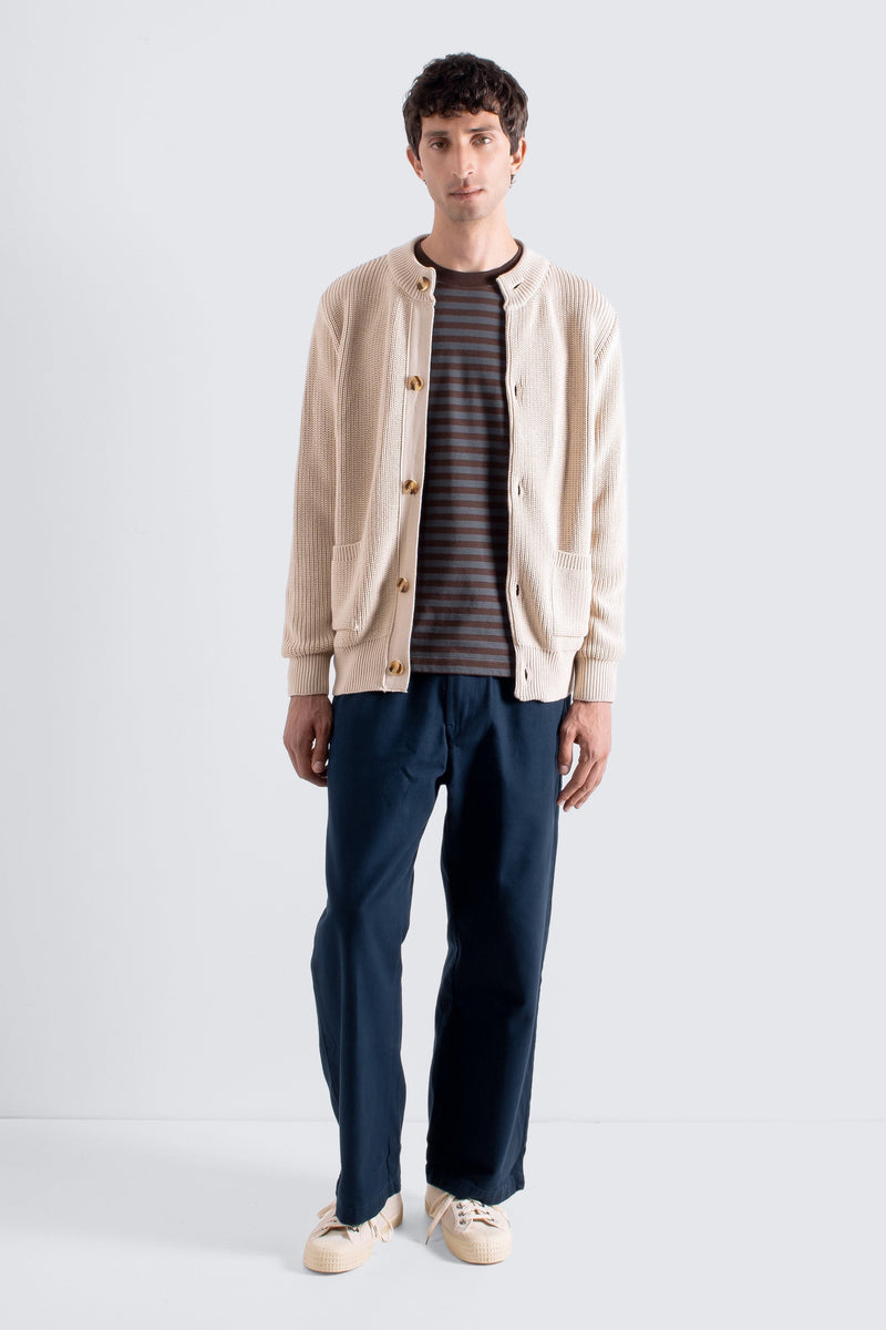 Albers Cardigan Ribbed Stone