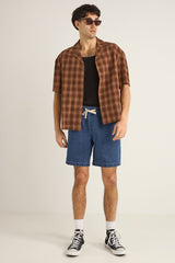 Relaxed Shadow Check Shirt Rust