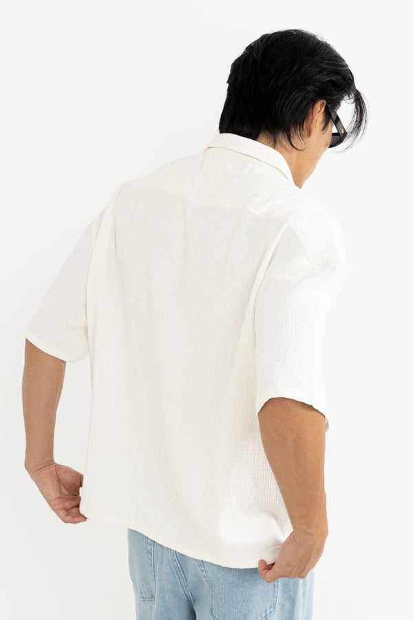 Leads Relaxed Check Shirt White
