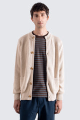 Albers Cardigan Ribbed Stone