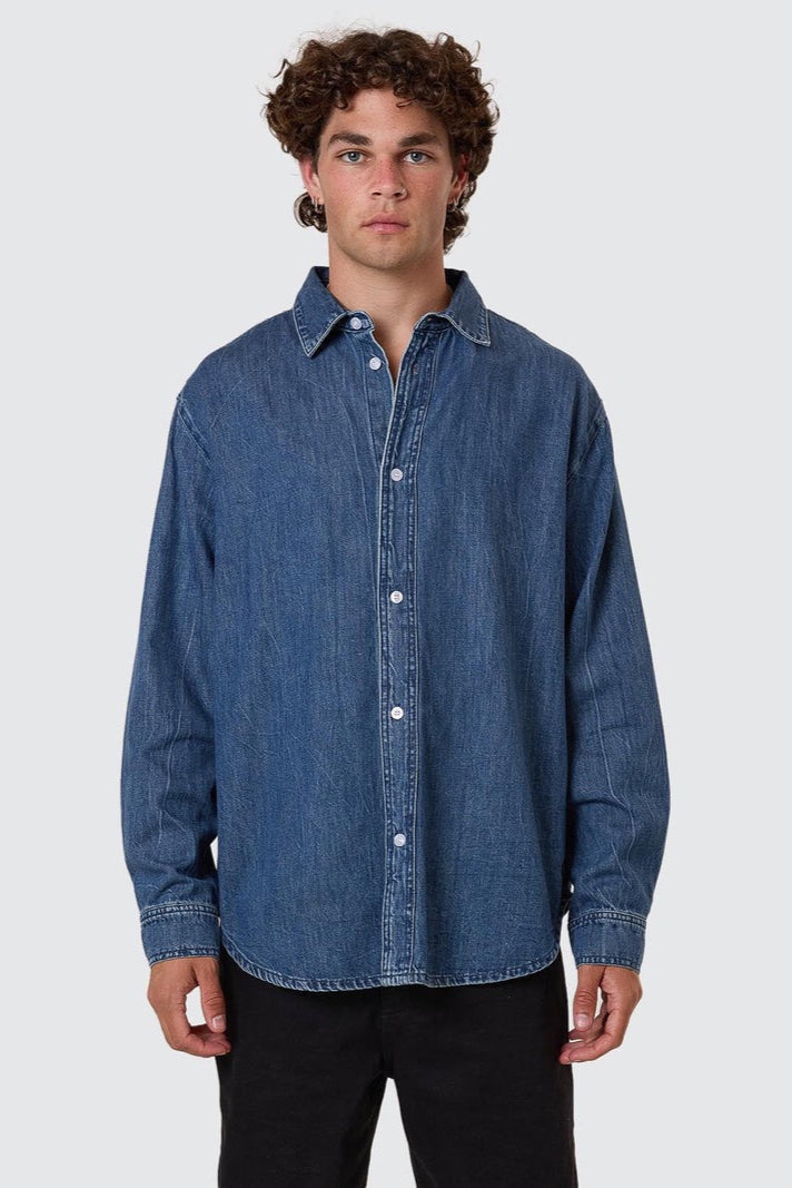 Canyon Oversize Denim Shirt Vanish Mid Blue