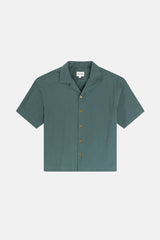 Relaxed Texture Short Sleeve Shirt Teal