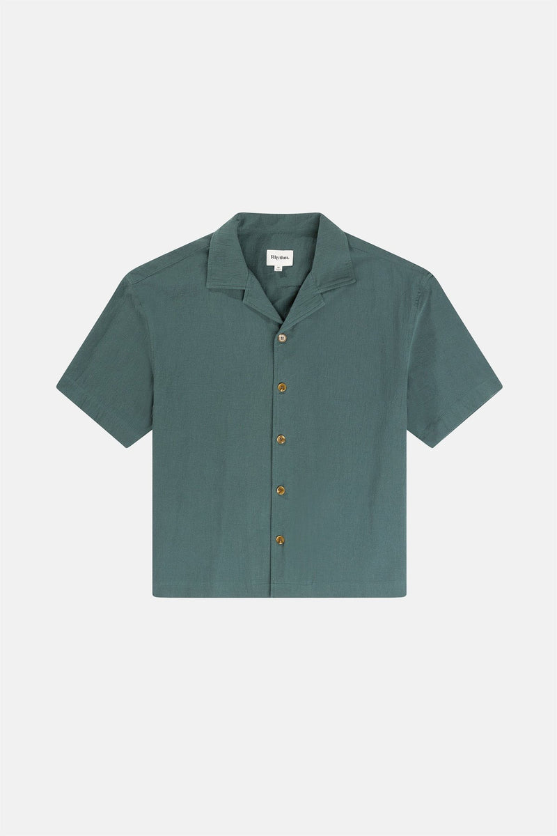 Relaxed Texture Short Sleeve Shirt Teal