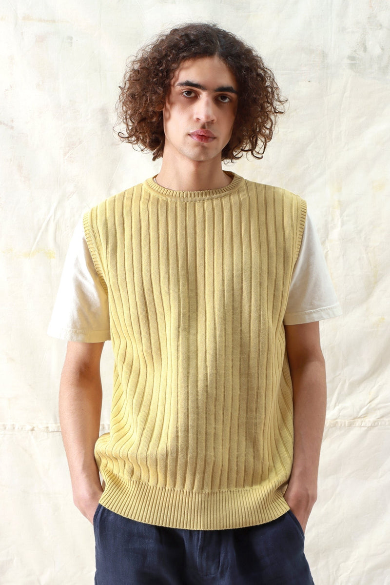 Jards Ribbed Vest Dusk Yellow